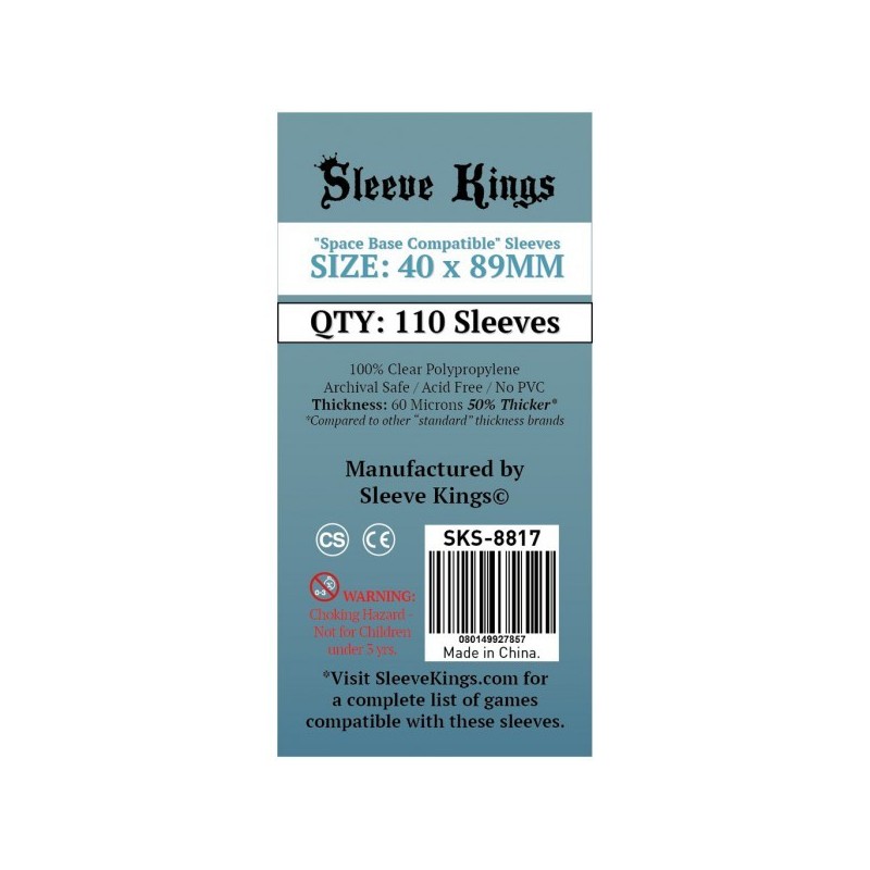 40x89 mm bustine protettive Sleeve Kings Space Base (110) SKS8817 - accessorio per giochi