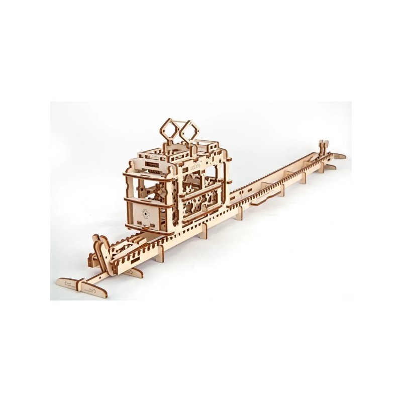 Tram on Rails - Puzzle dinamico 3D Ugears 70008 - gioco da tavolo