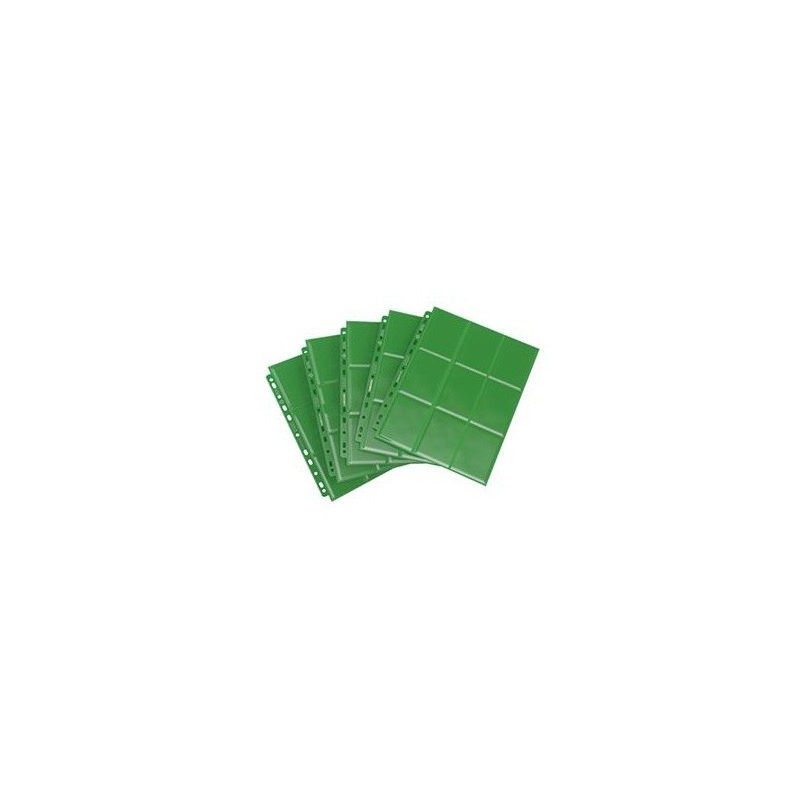 Foglio 9 taschine Verde (taglio laterale) - Sideloading 18-Pocket Page pack da 10 pz - accessorio per giochi