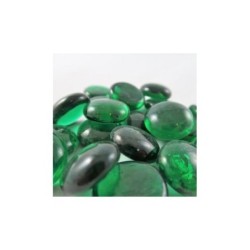 Tubo 40 gemme in vetro verde scuro (Gaming Glass Stones)