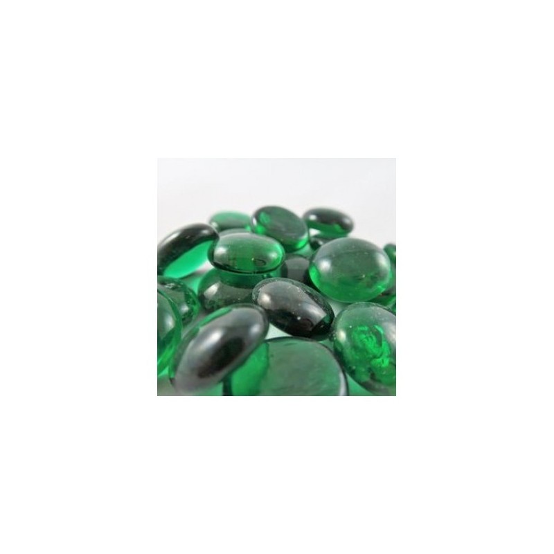 Tubo 40 gemme in vetro verde scuro (Gaming Glass Stones) - accessorio per giochi