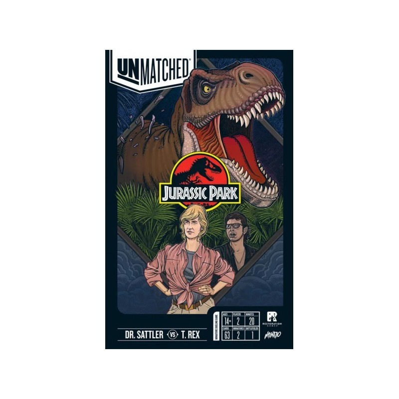 Jurassic Park Dr. Sattler vs. T. Rex - Unmatched: Battle of Legends - gioco da tavolo