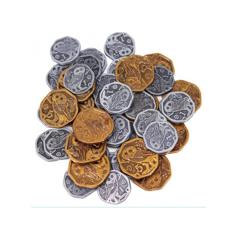 Set monete in metallo: Khora - gioco da tavolo