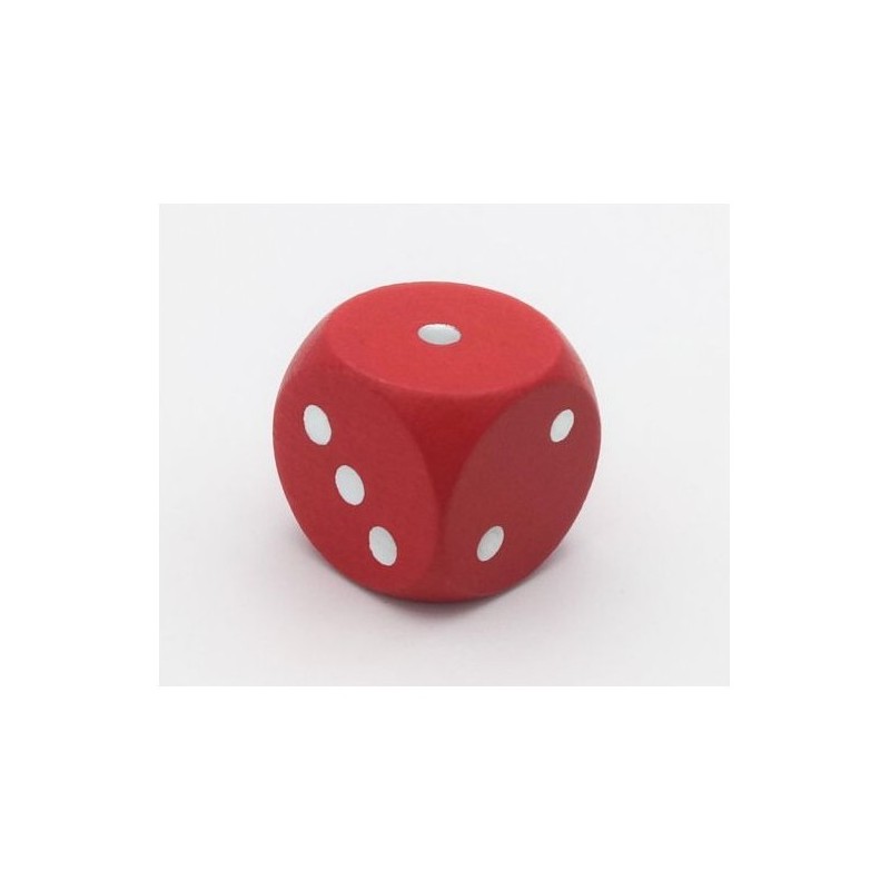 Dado d6 16mm legno rosso (1-1-2-2-2-3) - accessorio per giochi