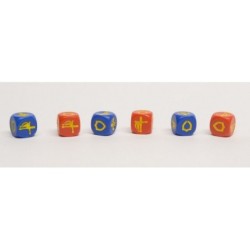 Set dadi combattimento (10 dadi a 6 facce - 6 blu e 4 rossi)