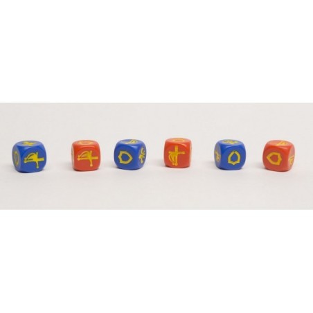 Set dadi combattimento (10 dadi a 6 facce - 6 blu e 4 rossi)