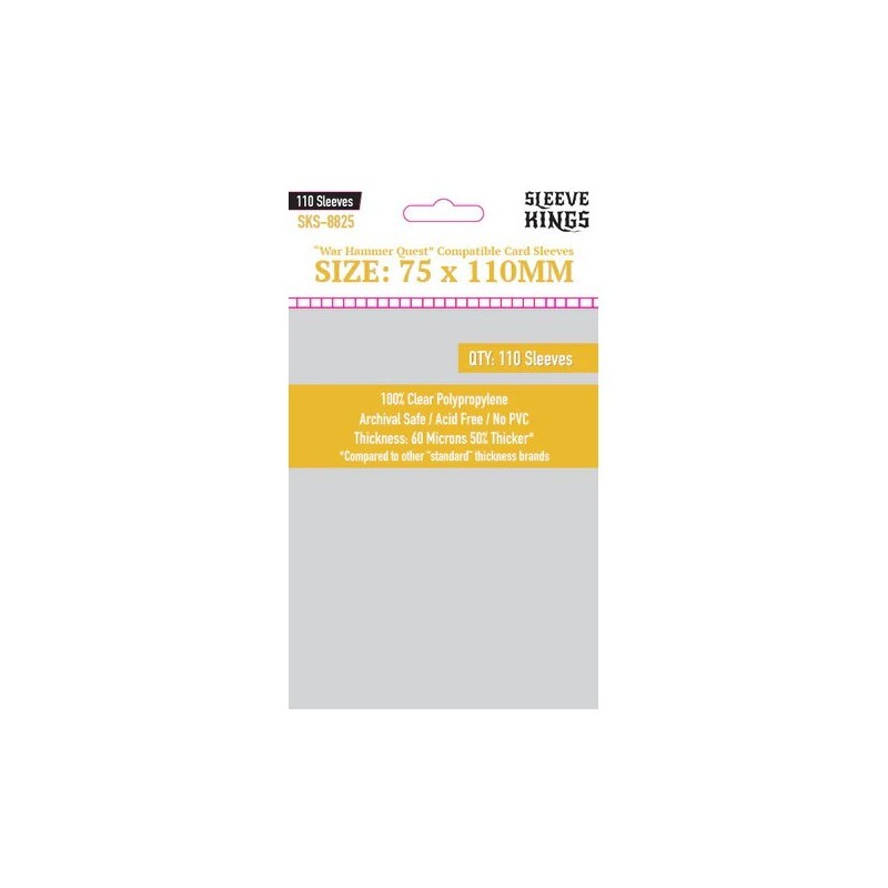 75x110 mm bustine protettive trasparenti Sleeve Kings (Warhammer Quest) - 110 bustine (60 microns) MDG8825 - accessorio per giochi