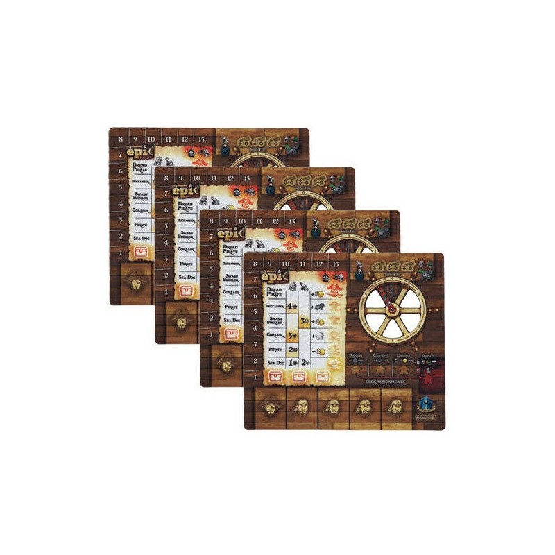 4 Pack Player Mats: Tiny Epic Pirates (Tappetini) - gioco da tavolo