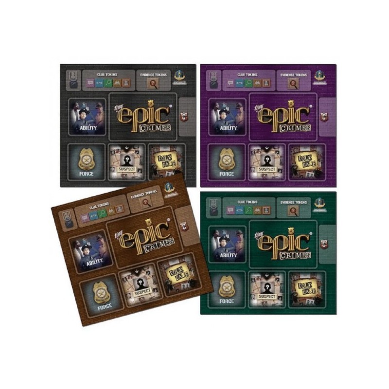 4 Pack Player Mats: Tiny Epic Crimes (Tappetini) - gioco da tavolo