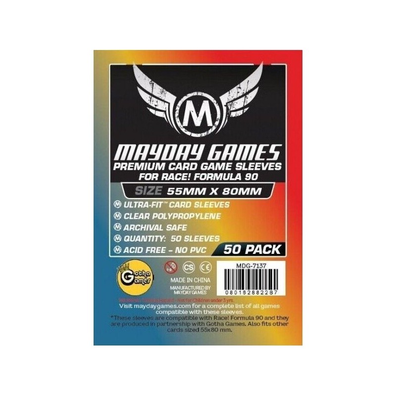 55x80 mm bustine protettive trasparenti MayDay Premium (Race! Formula 90) - 50 bustine MDG7137 - accessorio per giochi