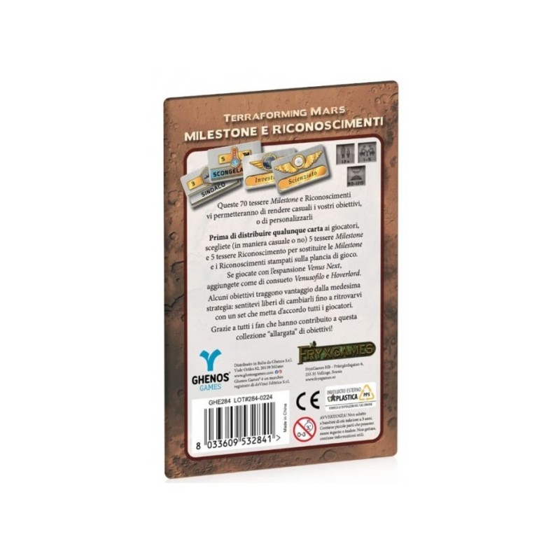 Milestone e Riconoscimenti: Terraforming Mars - gioco da tavolo