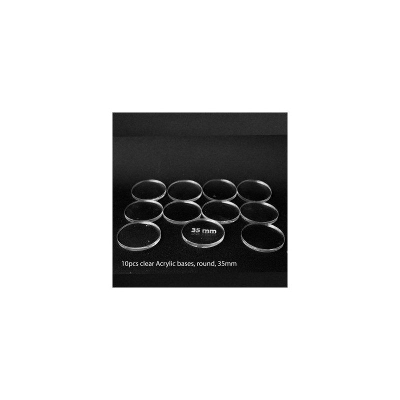 Basetta in plastica trasparente 35 mm (10 pezzi) - accessorio per giochi
