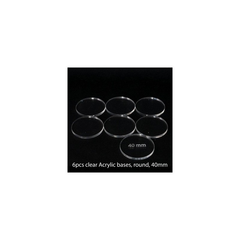 Basetta in plastica trasparente 40 mm (6 pezzi) - accessorio per giochi