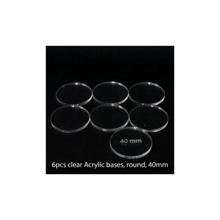 Basetta in plastica trasparente 40 mm (6 pezzi)