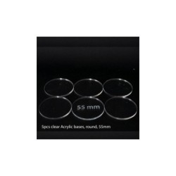 Basetta in plastica trasparente 55 mm (5 pezzi)