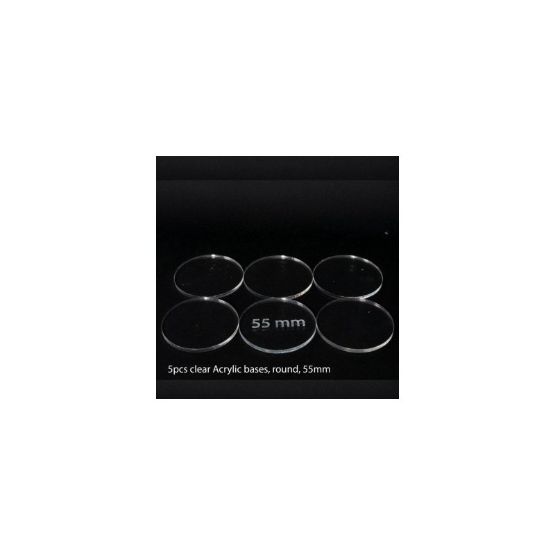 Basetta in plastica trasparente 55 mm (5 pezzi) - accessorio per giochi