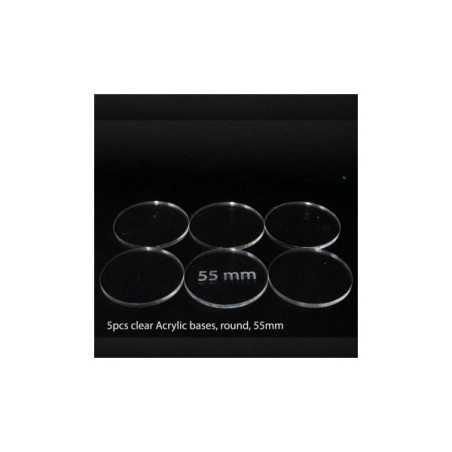 Basetta in plastica trasparente 55 mm (5 pezzi)