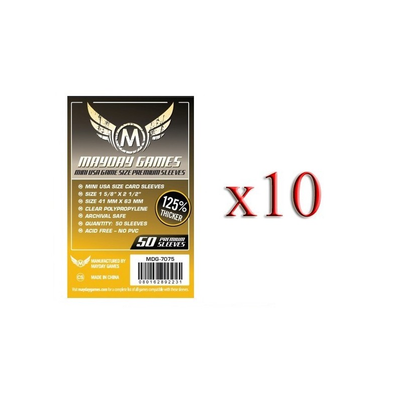 BUNDLE 10 pezzi 41x63 mm bustine (premium USA mini YELLOW) - 50 bustine - accessorio per giochi