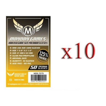 BUNDLE 10 pezzi 41x63 mm bustine (premium USA mini YELLOW) - 50 bustine