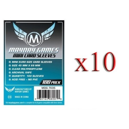 BUNDLE 10 pezzi 45x68 mm bustine (standard Euro mini BLUE) - 100 bustine