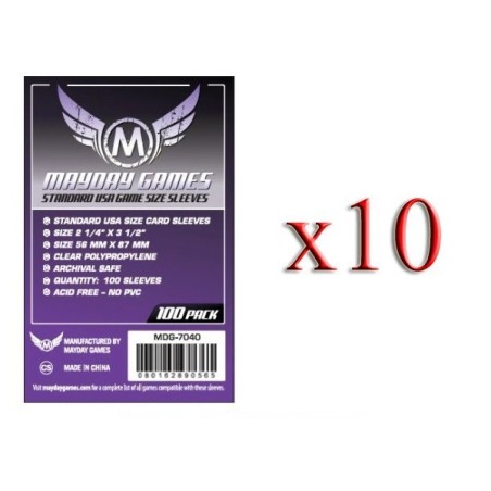 BUNDLE 10 pezzi 56x87 mm bustine (USA standard PURPLE) - 100 bustine