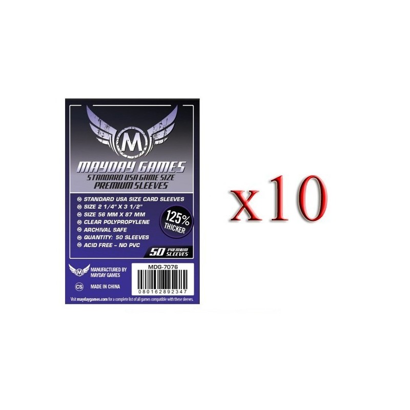 BUNDLE 10 pezzi 56x87 mm bustine (USA std premimum PURPLE) - 50 bustine - accessorio per giochi