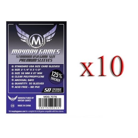 BUNDLE 10 pezzi 56x87 mm bustine (USA std premimum PURPLE) - 50 bustine