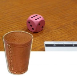 BUNDLE Bicchiere in cuoio lancia dadi + 5 dado rosa 16 mm