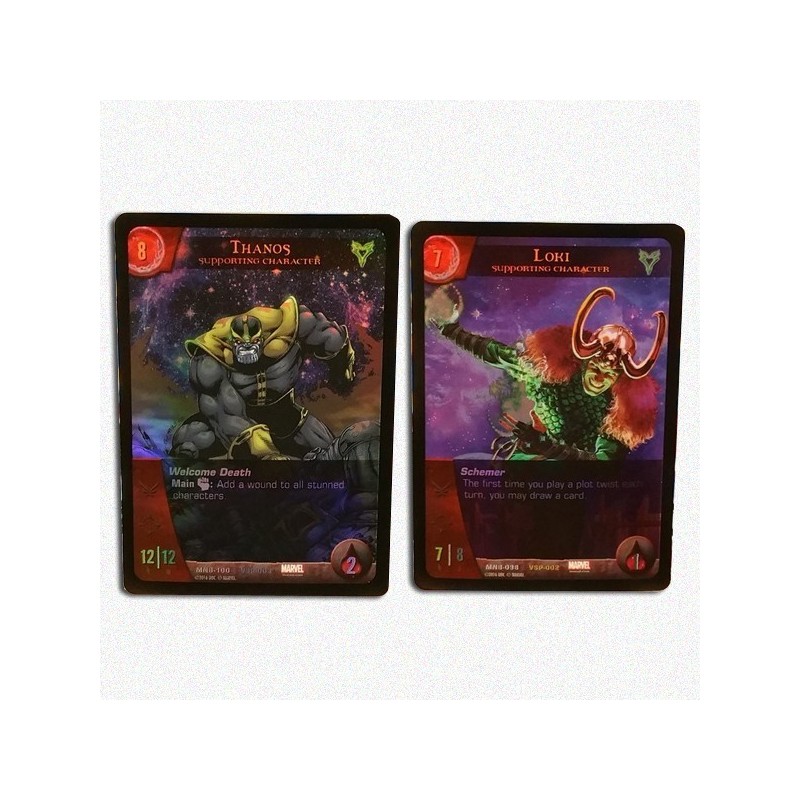 BUNDLE Loki + Thanos Foil Promo Cards: VS System 2PCG - gioco da tavolo
