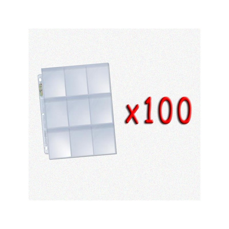 BUNDLE 100x UltraPro - Foglio Secure Platinum 9 taschine (3 fori, piega antipolvere) - accessorio per giochi