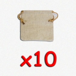 BUNDLE Flax Dice Bags 10x10 cm (sacchetto per dadi, 10 pezzi)