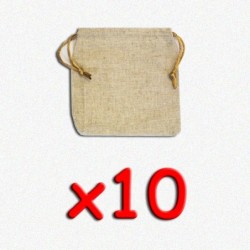 BUNDLE Flax Dice Bags 12x12 cm (sacchetto per dadi, 10 pezzi)