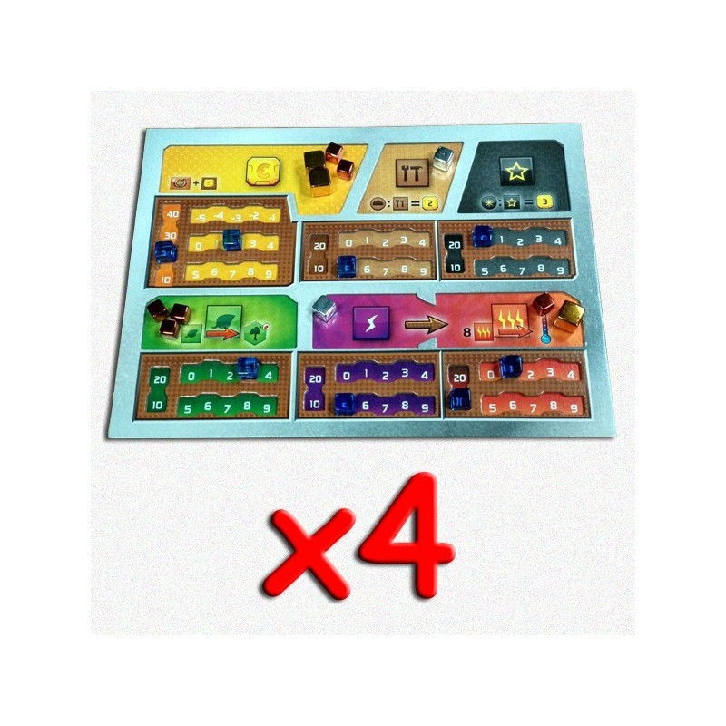 BUNDLE Plancia giocatore dual layer - Terraforming Mars (4 plance) - gioco da tavolo