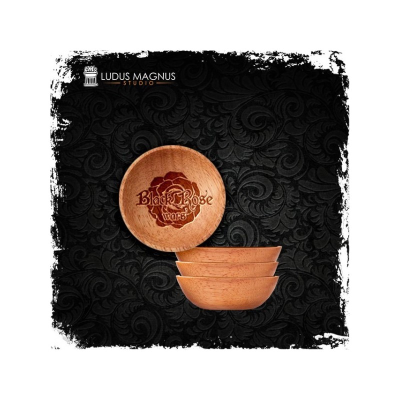 BUNDLE Black Rose Wars ITA: Wooden Bowls (4 pezzi) - gioco da tavolo
