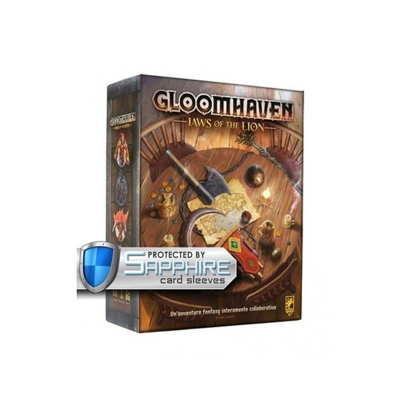 SAFEBUNDLE Jaws of the Lion: Gloomhaven ITA + bustine protettive - gioco da tavolo
