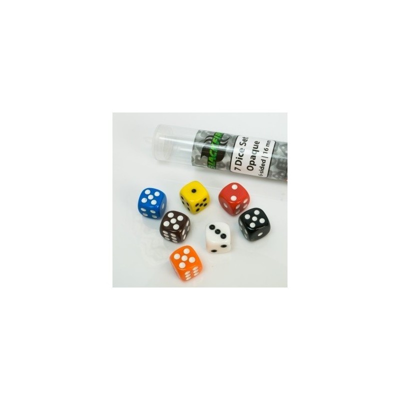 BUNDLE Tubo da 7 Dadi d6 16mm Opaco (50 pezzi) - accessorio per giochi