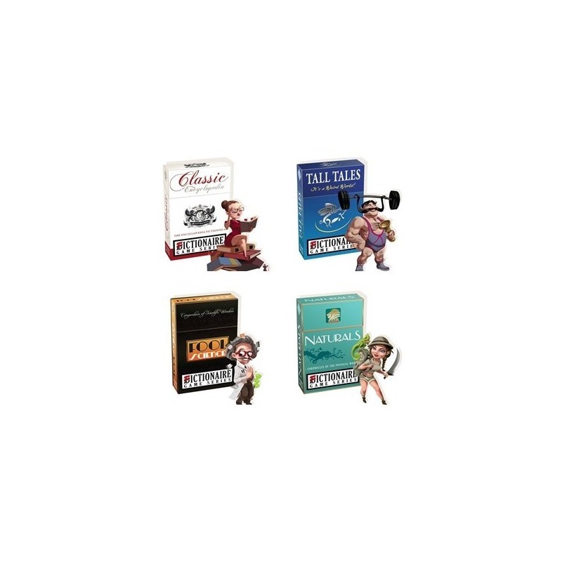BUNDLE Fictionaire: Tall Tales + Fool Science + Naturals - gioco da tavolo