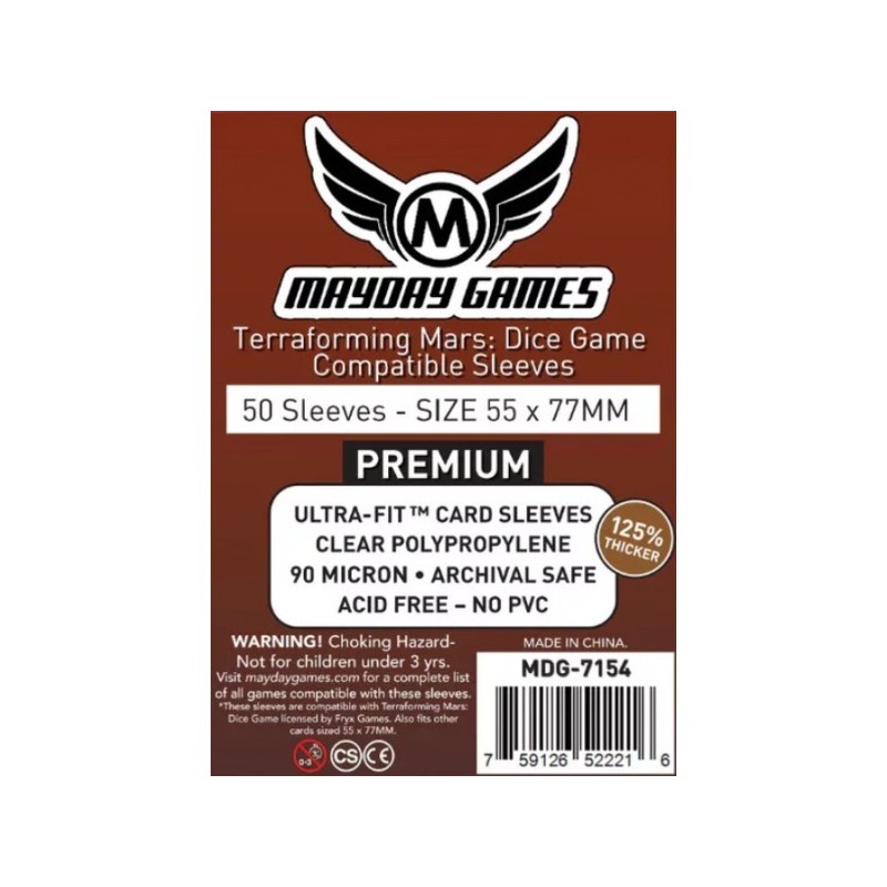 55x77 Bustine protettive MayDay Premium (Terraforming Mars Dice Game) SKS7154 - accessorio per giochi