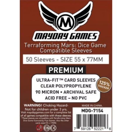 55x77 Bustine protettive MayDay Premium (Terraforming Mars Dice Game) SKS7154