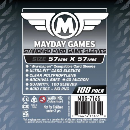 57x57 mm bustine protettive trasparenti MayDay (Wyrmspan) - 100 bustine MDG7165
