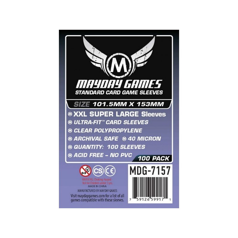 101,5x153 mm bustine protettive MayDay Super Large - 100 bustine MDG7157 - accessorio per giochi