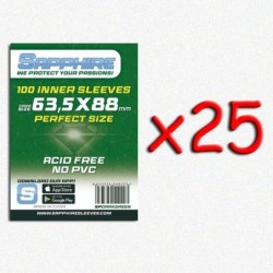 BUNDLE 25 pezzi 63,5x88 mm bustine protettive trasparenti Sapphire Perfect Size DARKGREEN (100 bustine)
