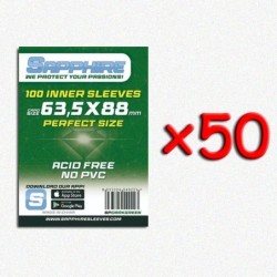 BUNDLE 50 pezzi 63,5x88 mm bustine protettive trasparenti Sapphire Perfect Size DARKGREEN (100 bustine)