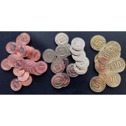 Set 50 monete in metallo (50 Metal Sci-Fi Coin Board Game Upgrade Set)