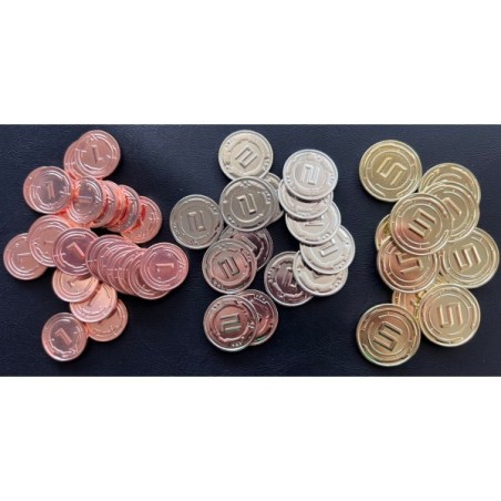 Set 50 monete in metallo (50 Metal Sci-Fi Coin Board Game Upgrade Set)
