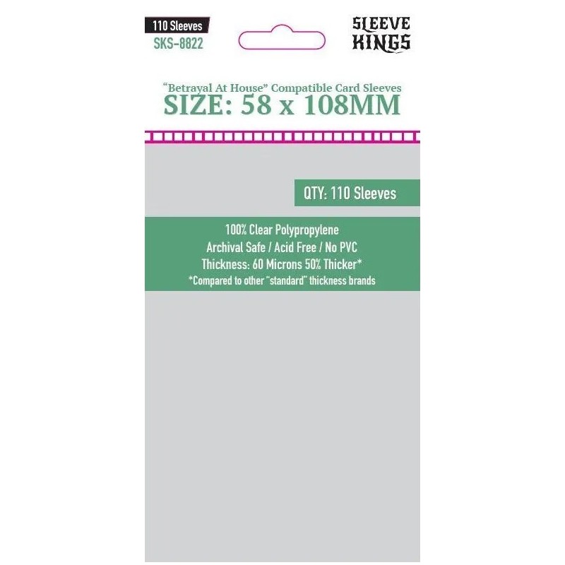 58x108 mm bustine protettive trasparenti Sleeve Kings (Betrayal) - 110 bustine (60 microns) MDG8822 - accessorio per giochi