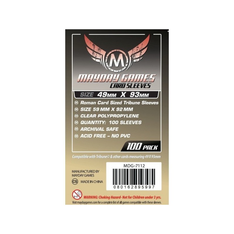 49x93 mm bustine protettive trasparenti MayDay (100 pezzi) - MDG7112 - accessorio per giochi