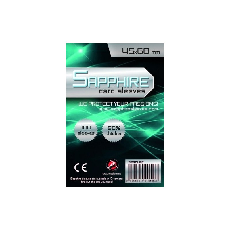 45x68 mm bustine protettive trasparenti Sapphire AZZURRO (100 bustine)(mini BLU) - accessorio per giochi