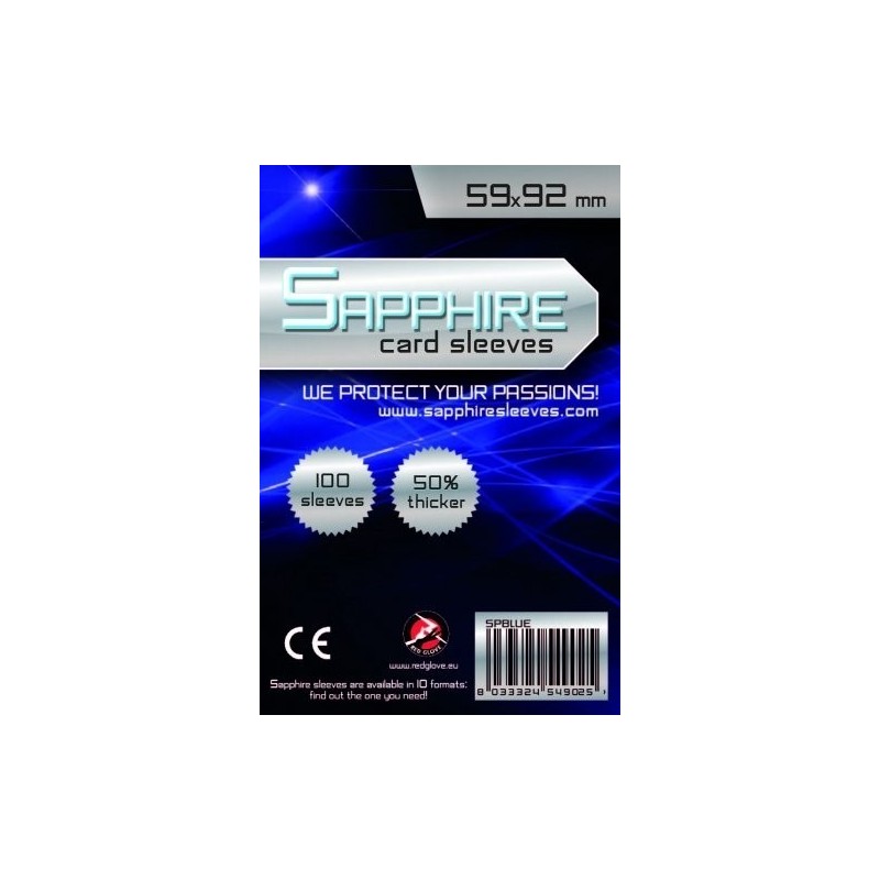 59x92 mm bustine protettive trasparenti Sapphire BLUE (100 bustine) - accessorio per giochi