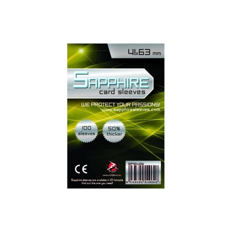41x63 mm bustine protettive trasparenti Sapphire GIALLO (100 bustine)(Yellow) - accessorio per giochi